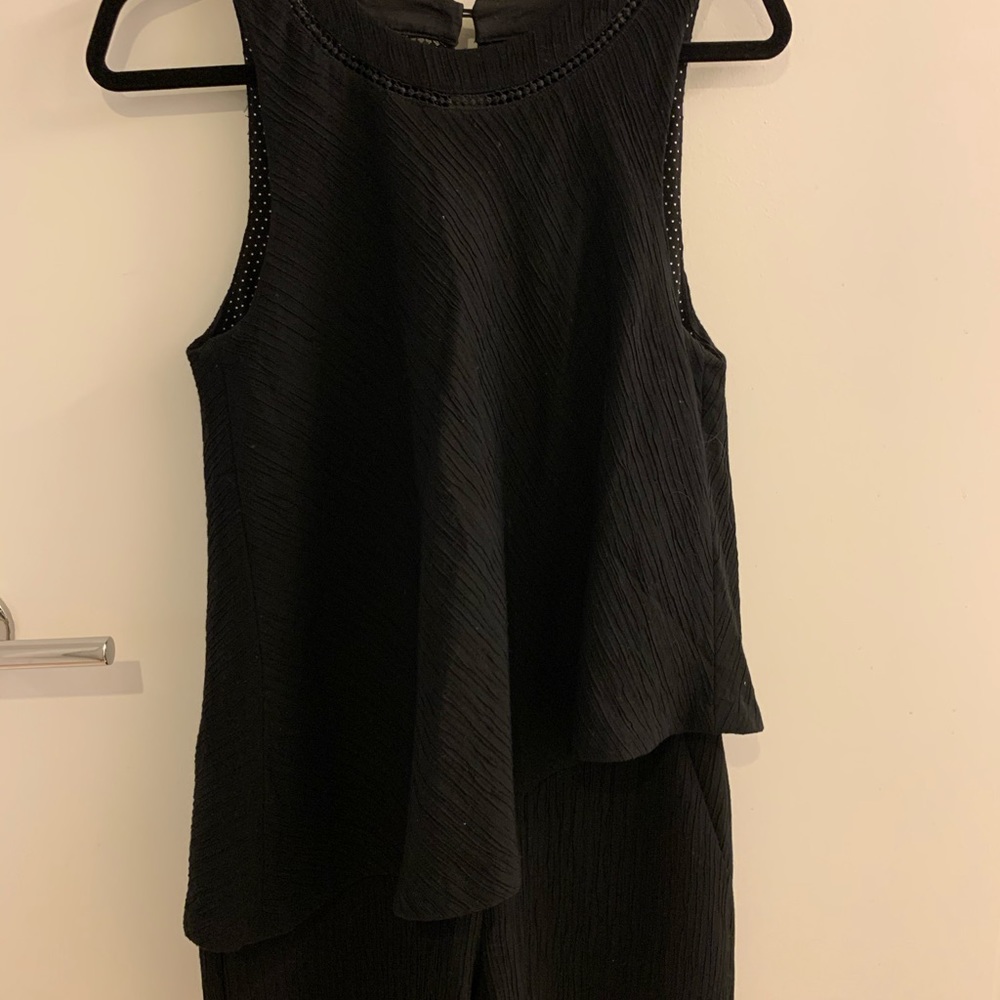 Black Anthropologie Elevenses romper, size small